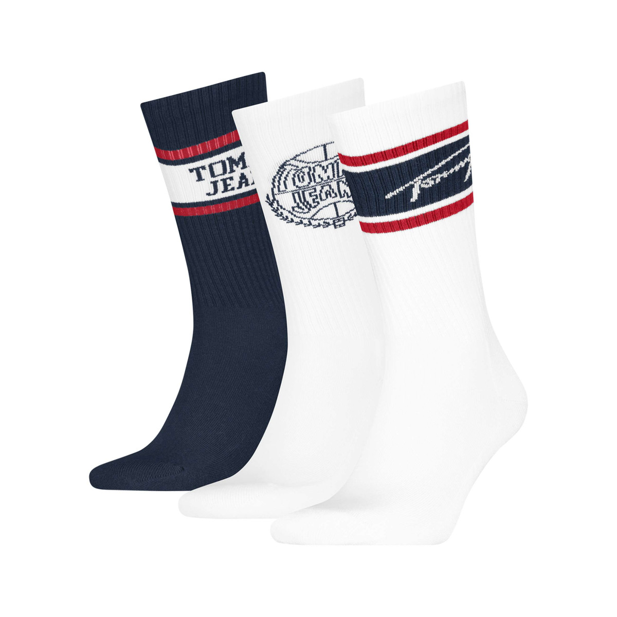 Chaussettes hautes en coton mélangé multicolores à motif de la marque