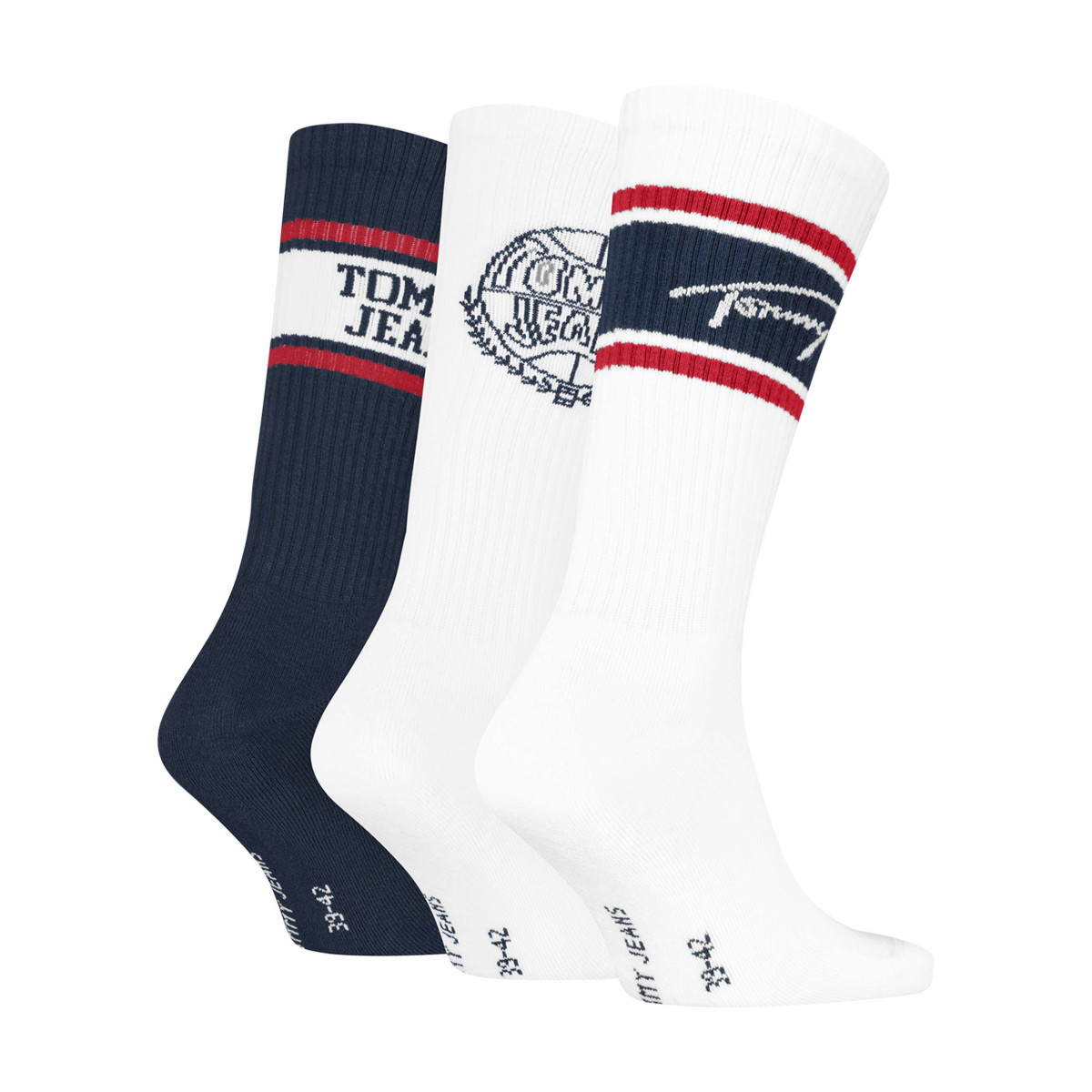 Thumbnail Chaussettes hautes en coton mélangé multicolores à motif de la marque - Image 2