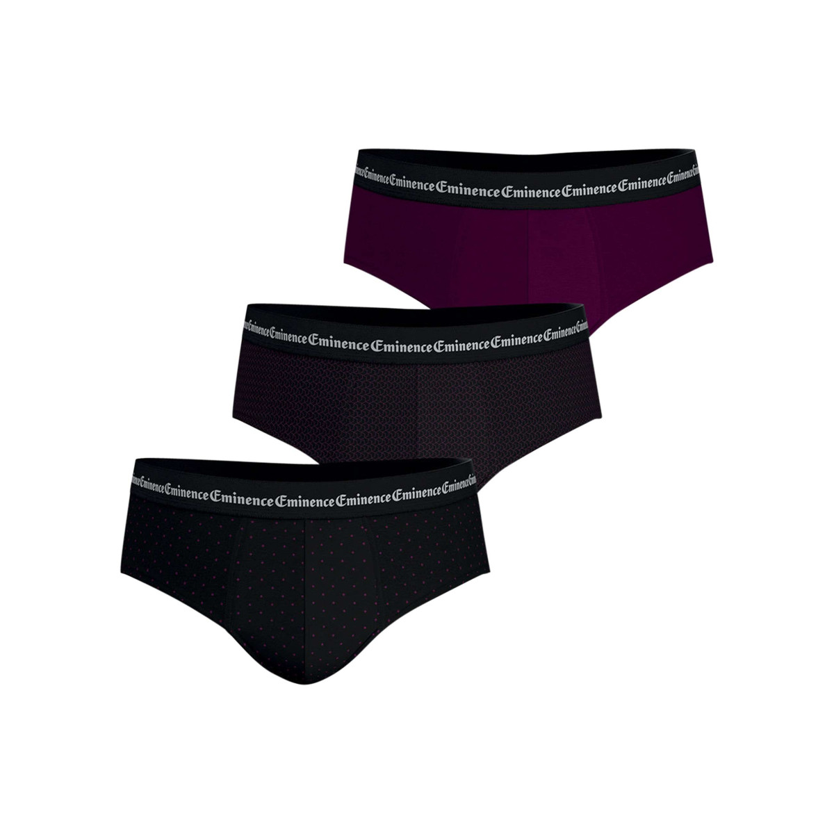 Lot de 3 slips en coton multicolores à motifs avec le nom de la marque