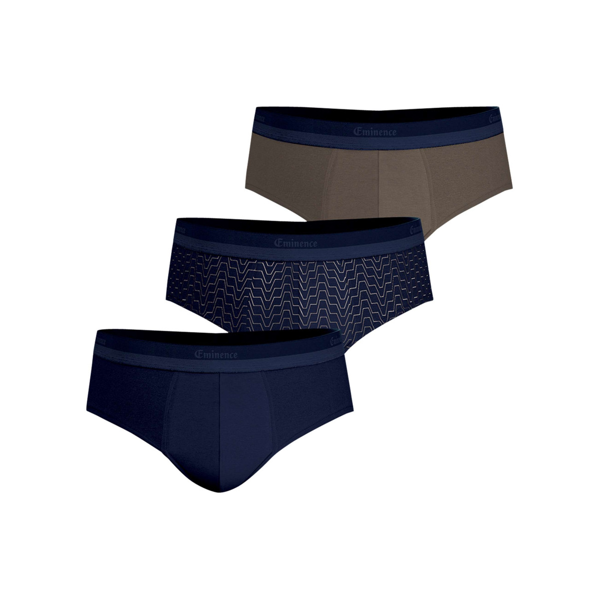 Lot de 3 slips en coton multicolores unis avec une taille élastiquée