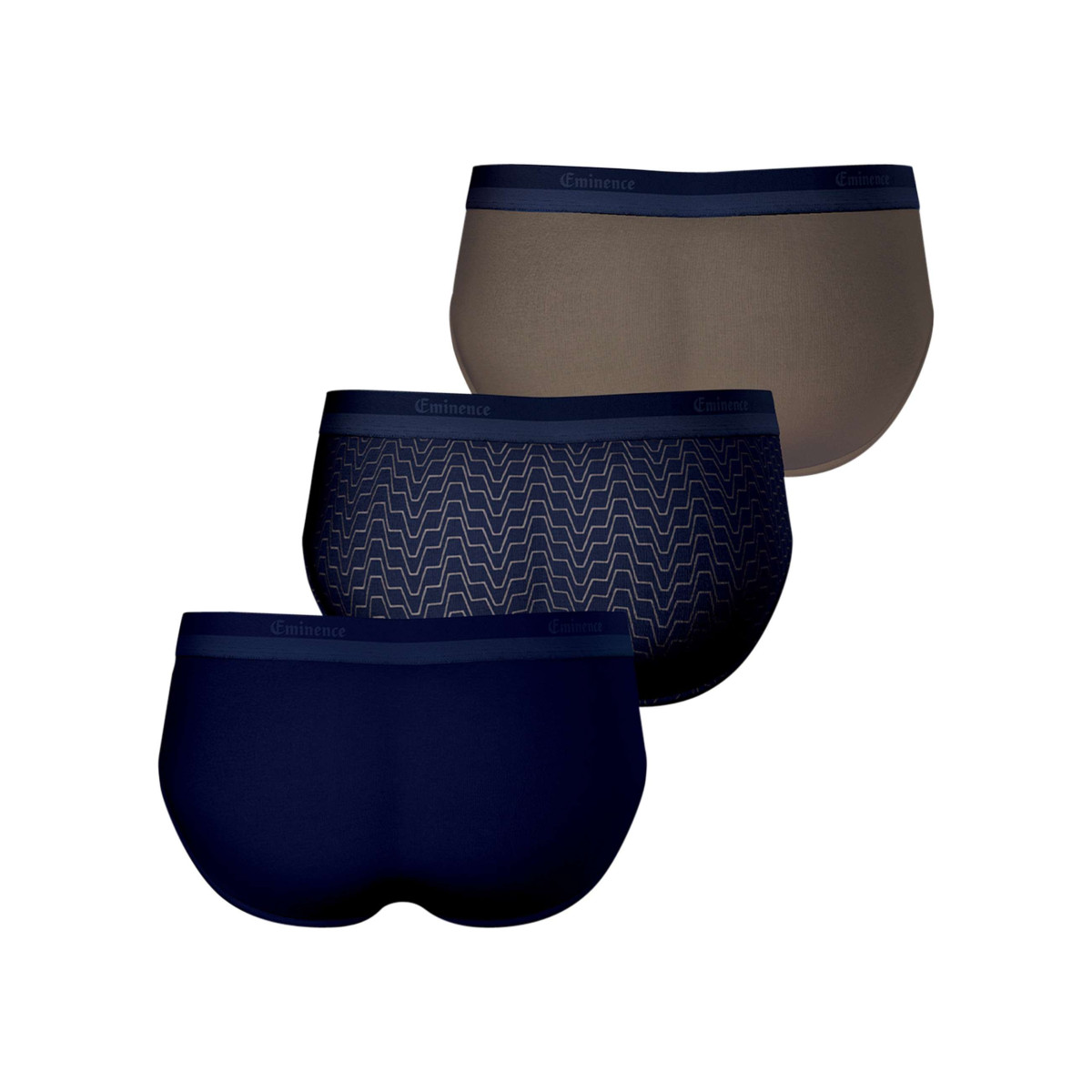 Thumbnail Lot de 3 slips en coton multicolores unis avec une taille élastiquée - Image 2