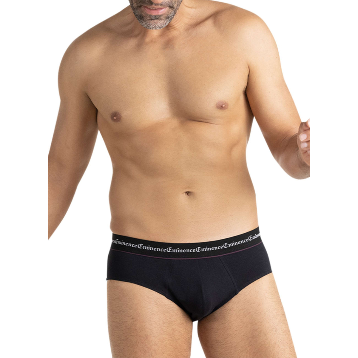 Thumbnail Lot de 3 slips en coton multicolores unis pourvus d'une taille élastiquée - Image 5