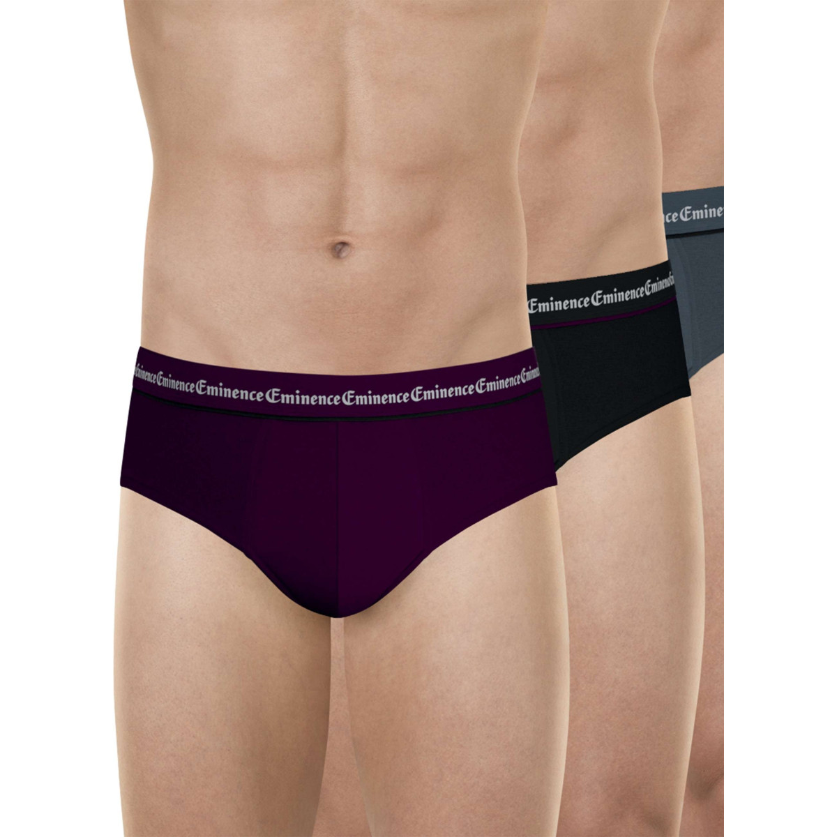 Thumbnail Lot de 3 slips en coton multicolores unis pourvus d'une taille élastiquée - Image 6
