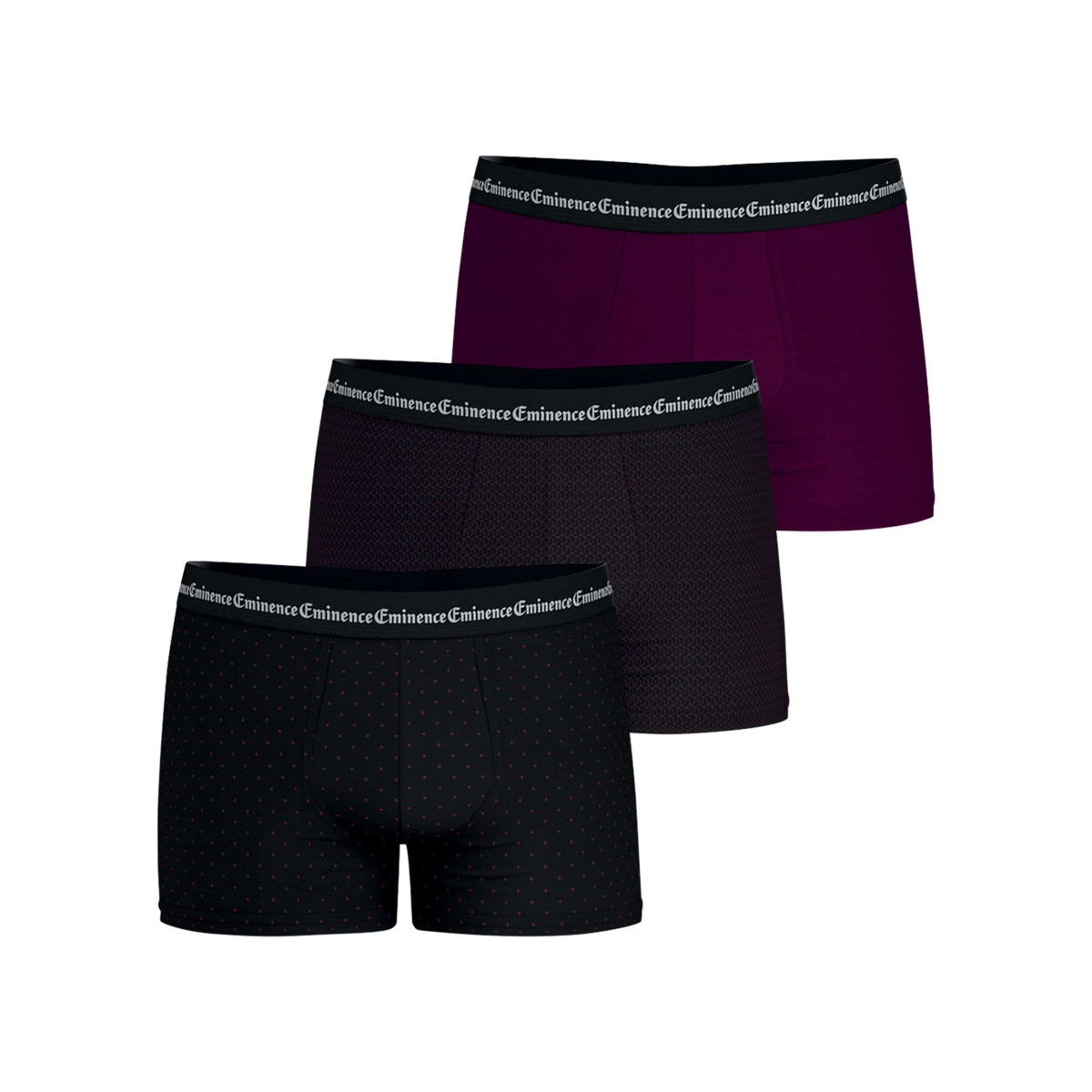 Lot de 3 boxers en coton multicolores à motifs avec le nom de la marque