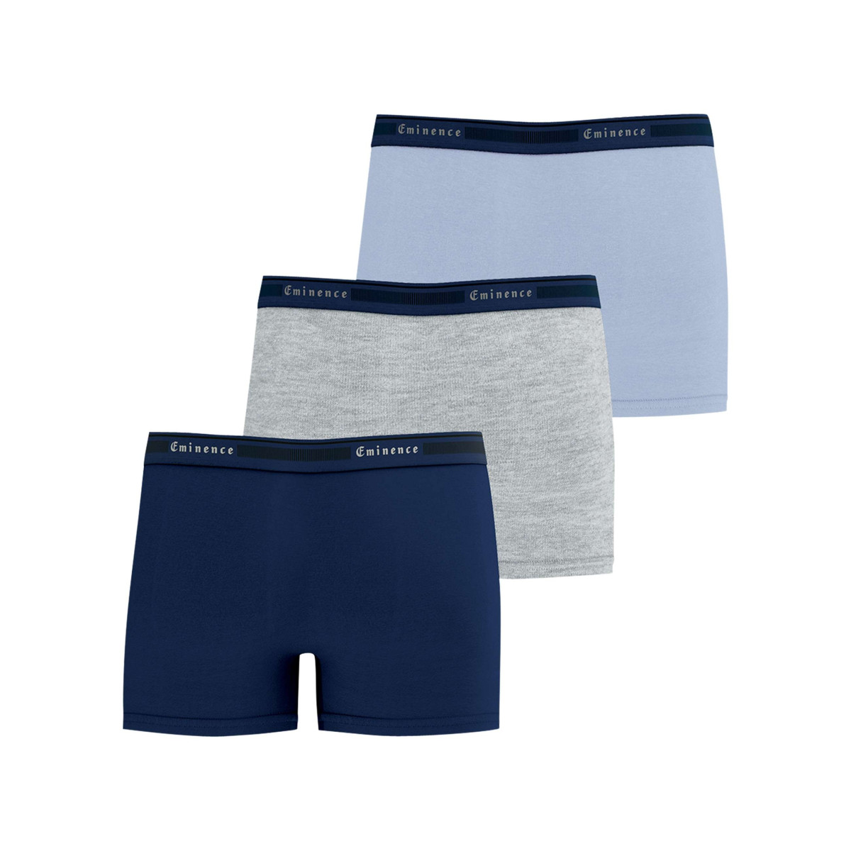Thumbnail Lot de 3 boxers en coton multicolores unis avec le nom de la marque - Image 2
