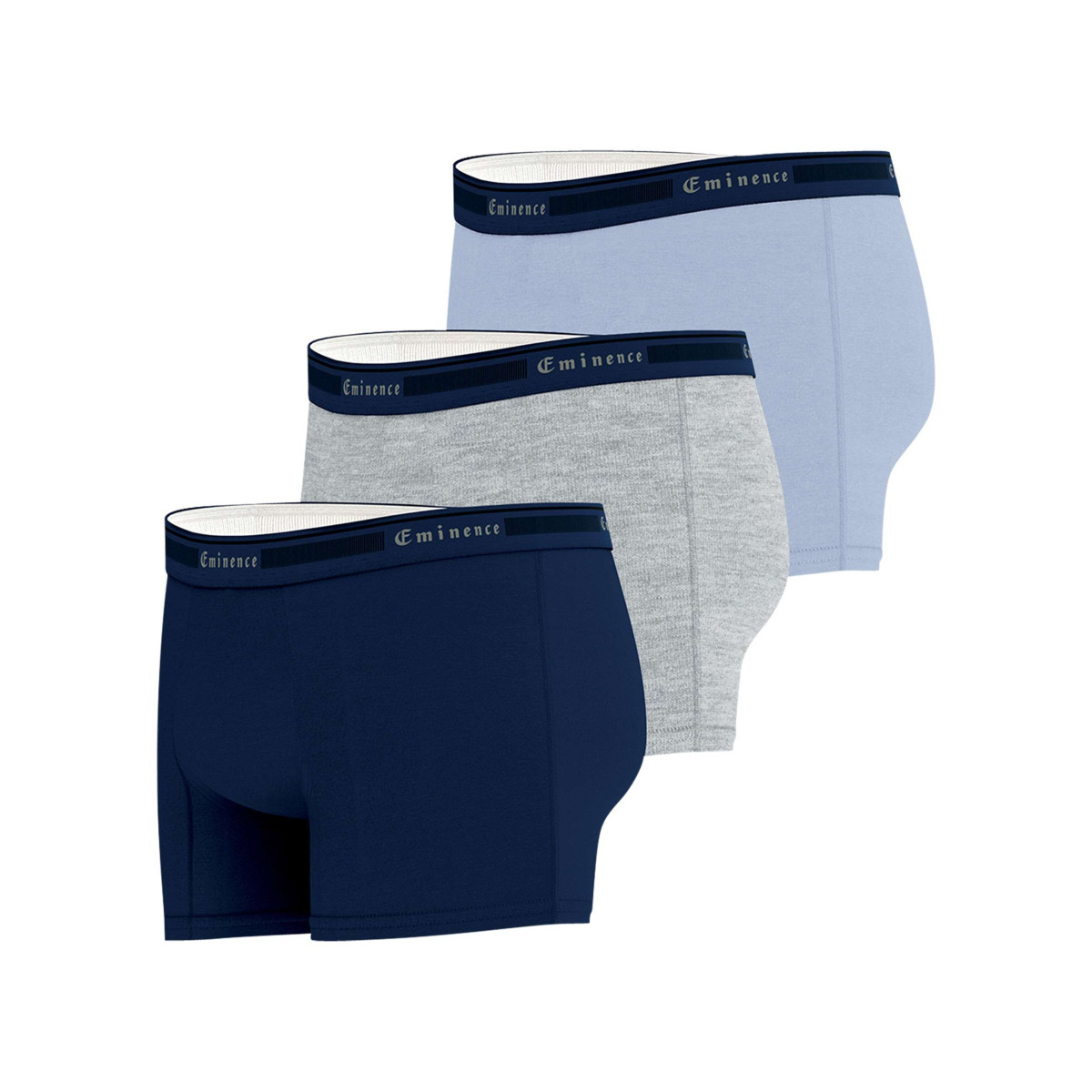 Thumbnail Lot de 3 boxers en coton multicolores unis avec le nom de la marque - Image 3