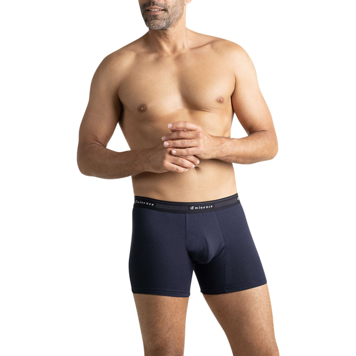 Thumbnail Lot de 3 boxers en coton multicolores unis avec le nom de la marque - Image 4