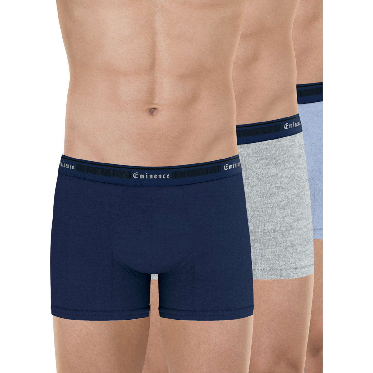 Thumbnail Lot de 3 boxers en coton multicolores unis avec le nom de la marque - Image 6