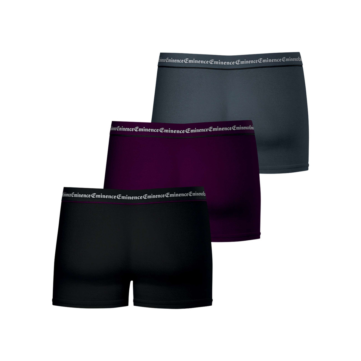 Thumbnail Lot de 3 boxers en coton multicolores unis pourvus d'une taille élastiquée - Image 2