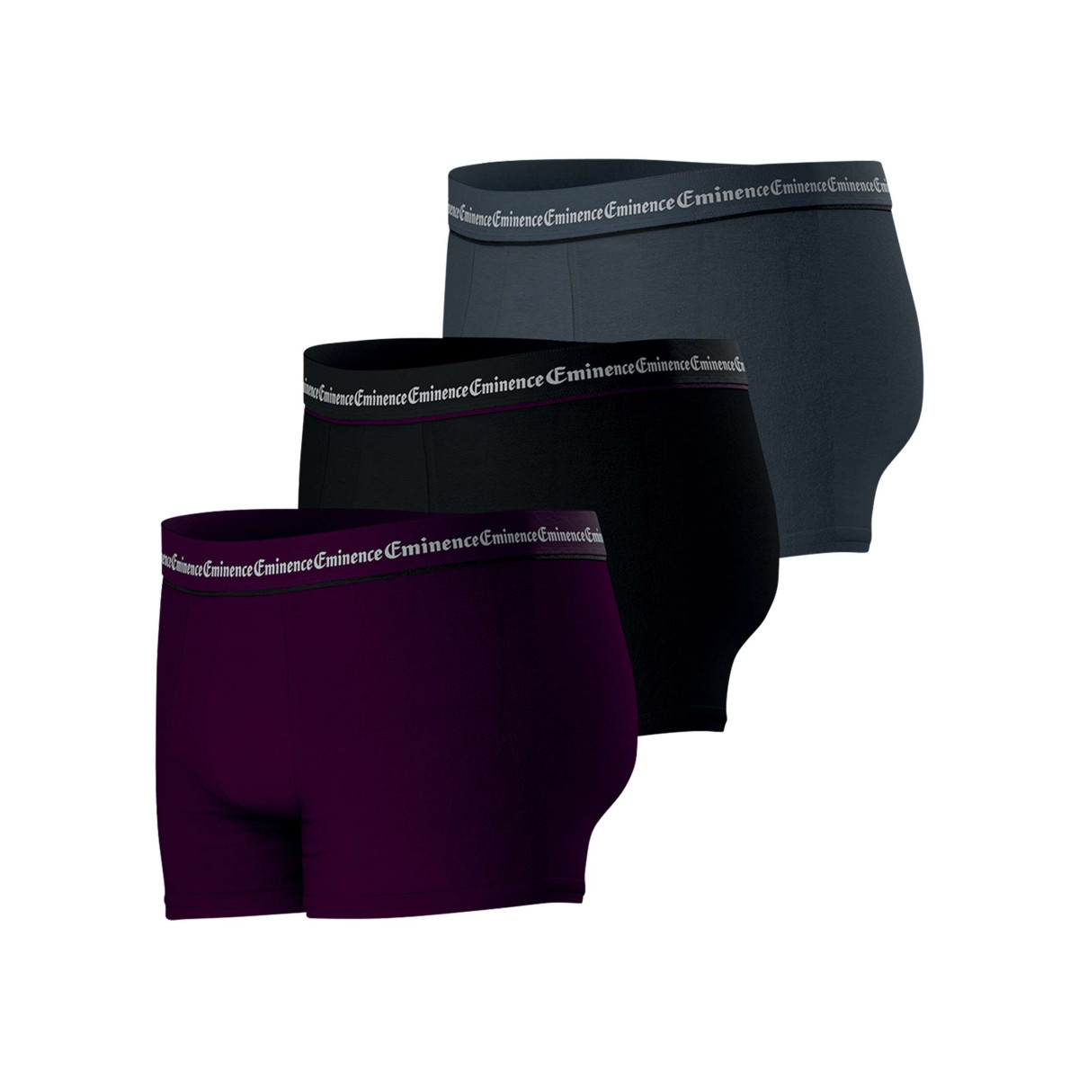Thumbnail Lot de 3 boxers en coton multicolores unis pourvus d'une taille élastiquée - Image 3