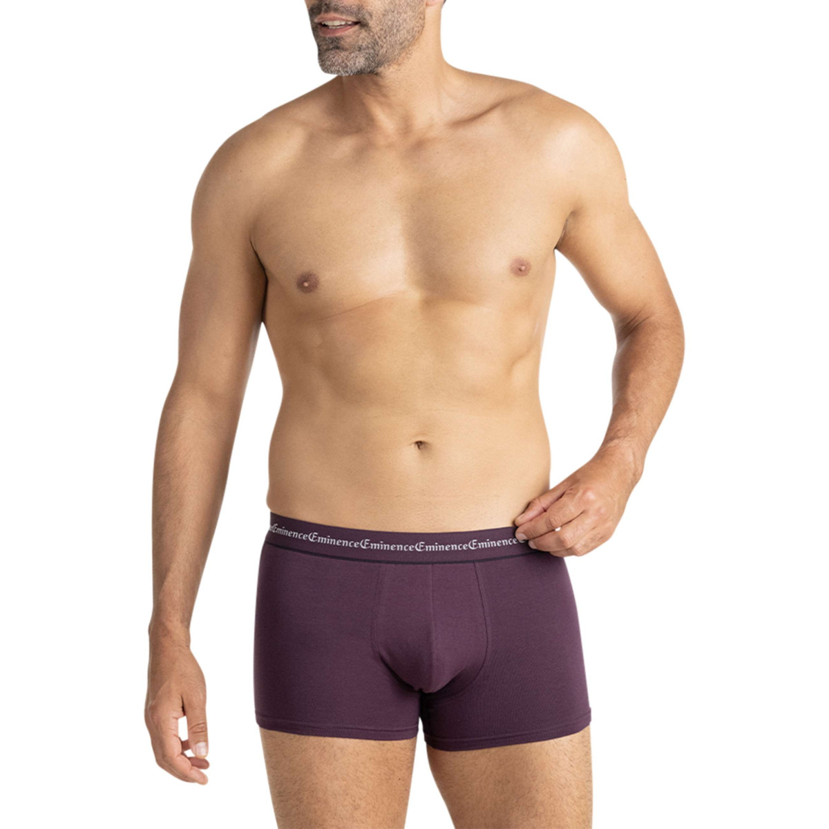 Thumbnail Lot de 3 boxers en coton multicolores unis pourvus d'une taille élastiquée - Image 4