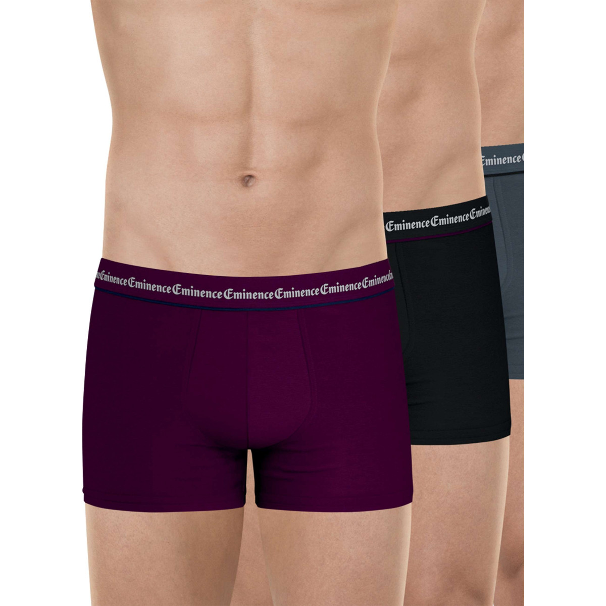 Thumbnail Lot de 3 boxers en coton multicolores unis pourvus d'une taille élastiquée - Image 6