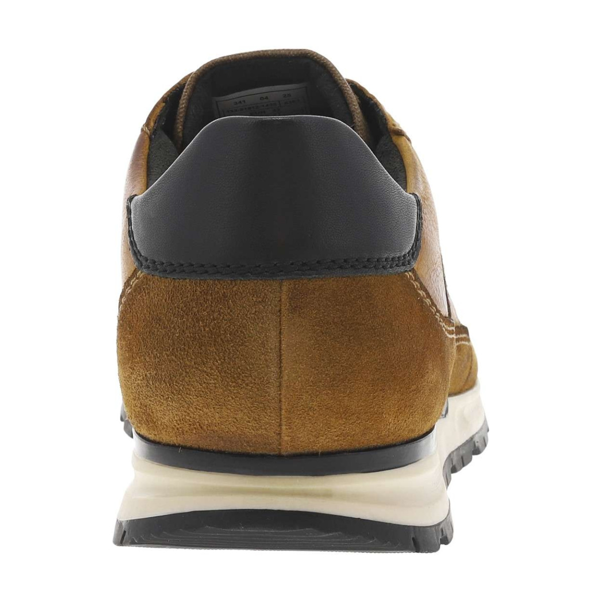 Thumbnail Sneakers en cuir cognac à talon plat avec lacets bicolores et logos de la marque - Image 6