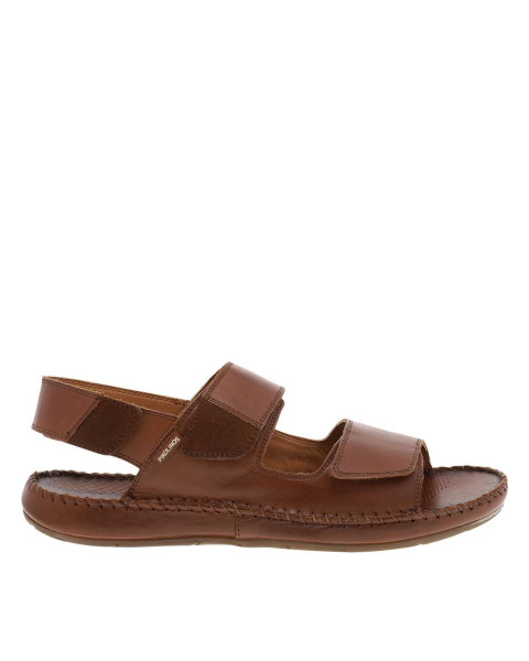 Nu-pieds en cuir cognac à...