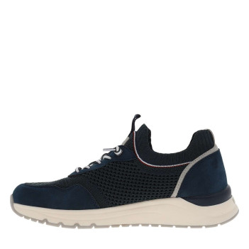 Baskets running bleu marine à talon plat avec un col élastiqué