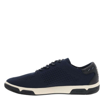 Sneakers bleu marineà semelle plate avec une fermeture à lacets ronds