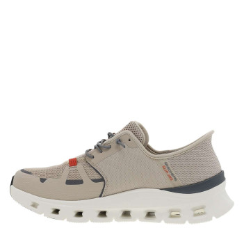 Baskets running taupe à semelle plate avec une fermeture slip-on