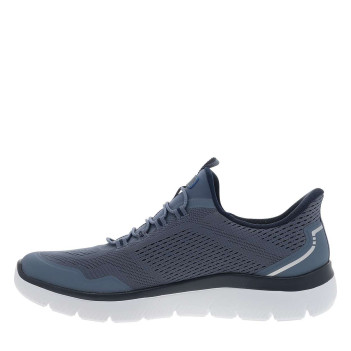 Baskets running bleu marine à semelle plate avec une fermeture slip-on