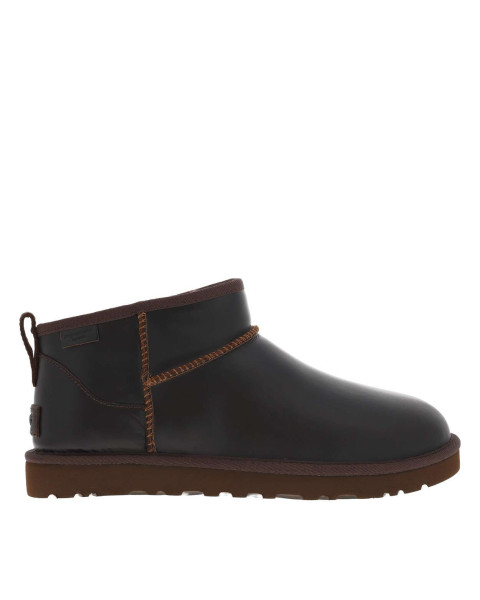 Boots en cuir marron à...
