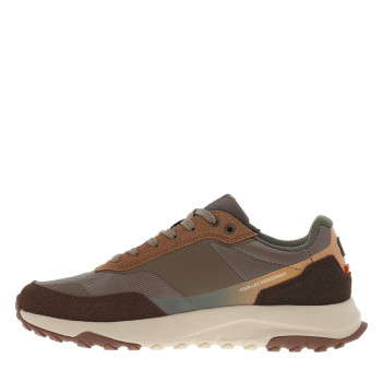 Baskets running brunes à talon plat avec des lacets et logo