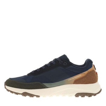 Baskets running bleu marine à talon plat avec des lacets et logo
