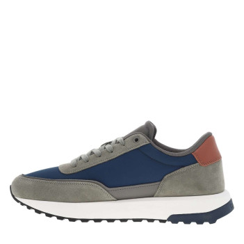 Baskets running en cuir multicolores avec des empiècements en cuir nubuck et cuir lisse