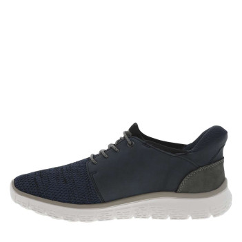 Sneakers marine à talon plat et à lacets élastiqués ronds avec bout chiné