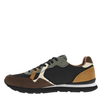 Baskets de running à talon plat avec un intérieur en cuir marron