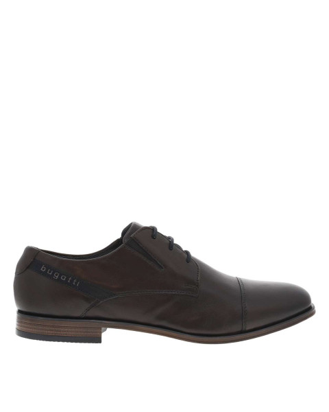 Derbies en cuir café plates...