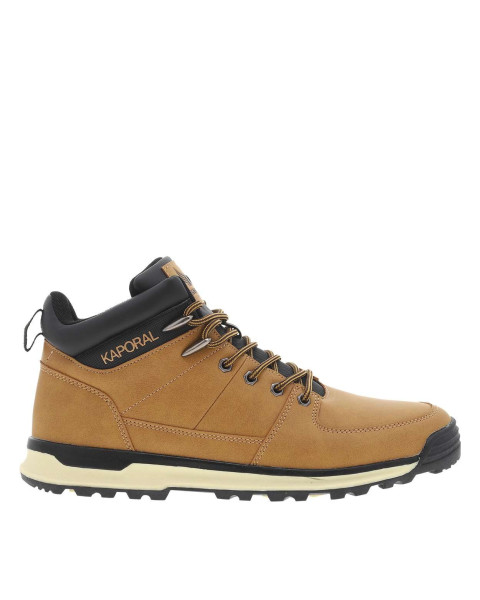 Bottines camel à talon plat...