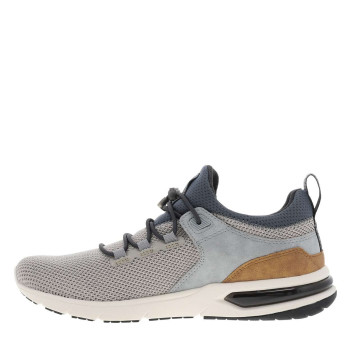 Sneakers grises avec une languette d'aisance et des lacets élastiques