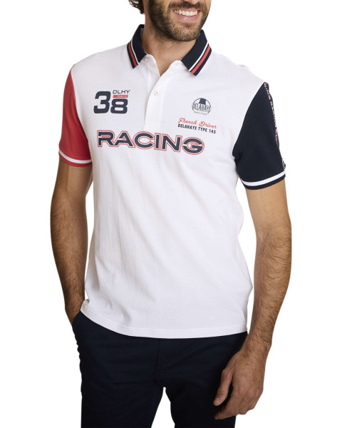 Polo en coton blanc à coupe...