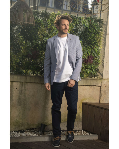 Blazer gris imprimé pied de...