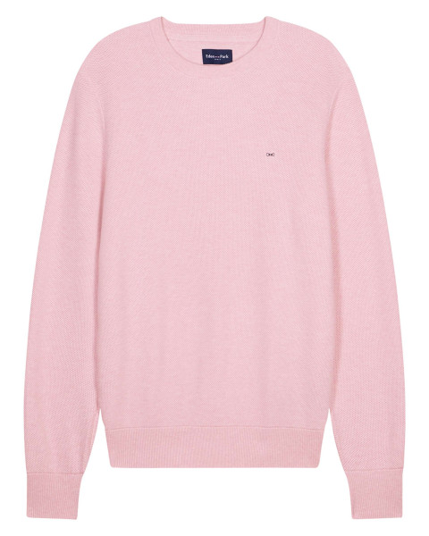 Pull en coton rose uni avec...