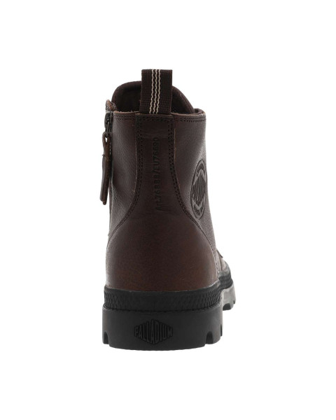 Bottines en cuir marron à...