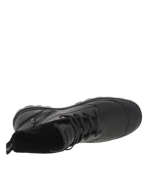 Bottines en cuir noires à...