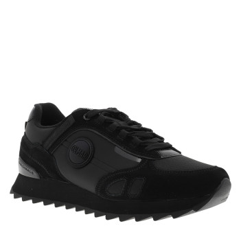 Baskets running Travis Sport Rash en cuir noires avec une semelle crantée