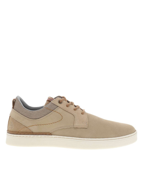 Sneakers en cuir beiges à...