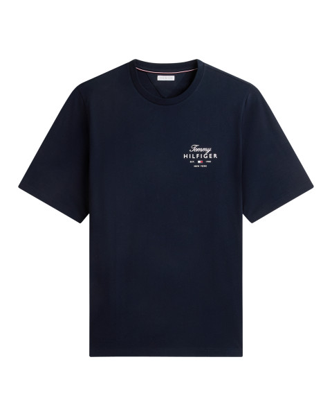 T-shirt en coton marine à...