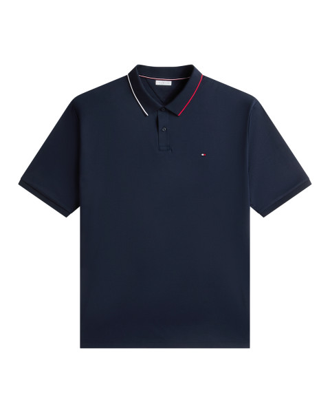 Polo en coton marine à...