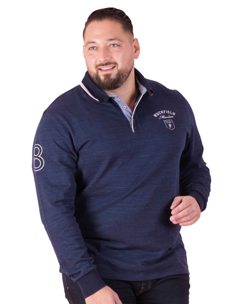 Polo indigo à imprimé avec...