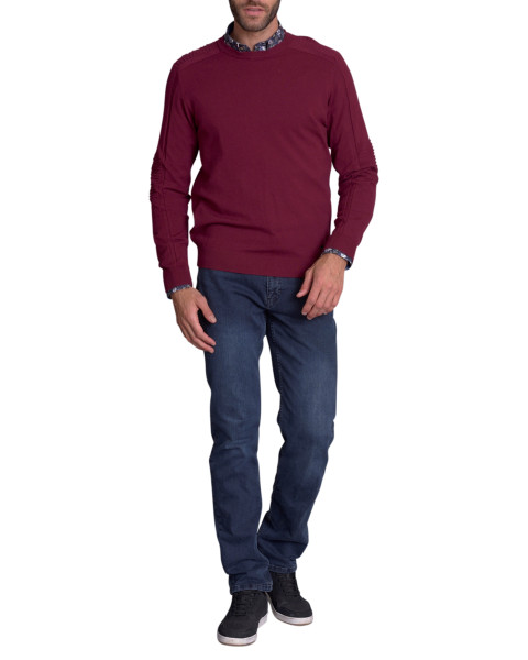 Pull bordeaux uni avec un...