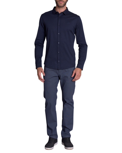 Chemise en coton nuit uni...