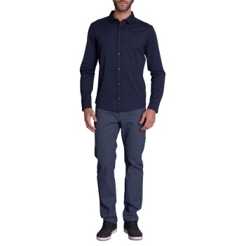 Chemise en coton nuit uni avec nom iconique et des boutons