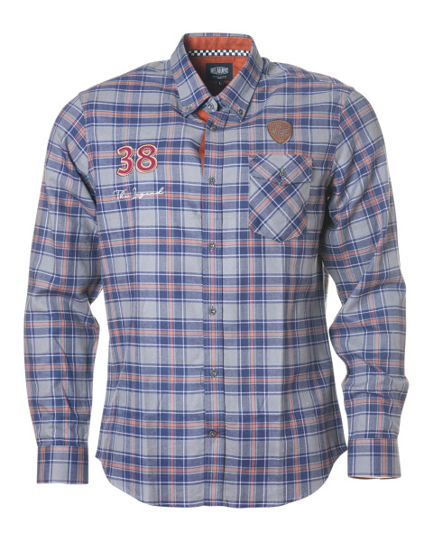Chemise en coton bleue à...