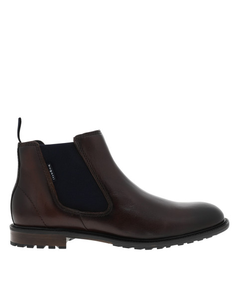 Boots en cuir marron à...