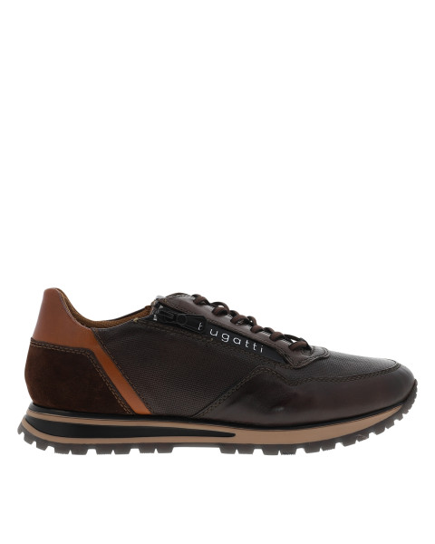 Sneakers en cuir chocolat à...