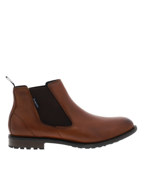 Boots en cuir brun à talon...