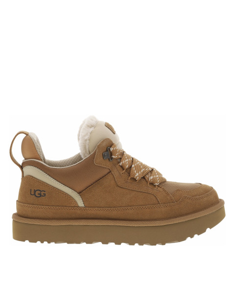 Sneakers en cuir camel à...