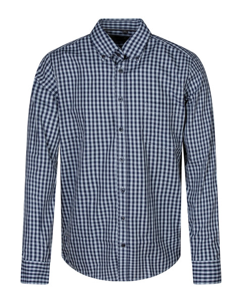 Chemise en coton marine à...